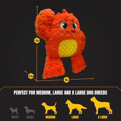 Bite Force Dog Toy - Large Durable & Strong Plush Orange Monster Dog Toy, Kevlar-Reinforced for Aggressive Chewers6