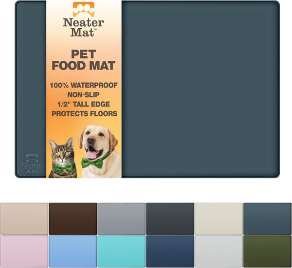 Neater Pet Brands Neater Mat Pet Mats for Food and Water, Cat & Dog Bowl Mat Waterproof Silicone, Feeding Tray, Dog Food Mats for Floors, Placemat W/Raised Edge for under Bowls, 16” X 10”, Cappuccino3