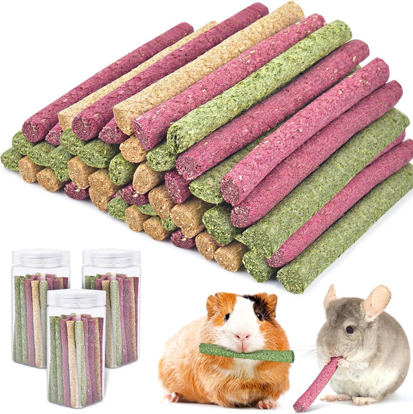ERKOON Timothy Hay Sticks,Rabbit Chew Toys for Teeth Natural Molar Sticks Rabbits Treats for Bunnies, Chinchilla Guinea Pigs, Gerbil, Hamster (25 Pcs)11