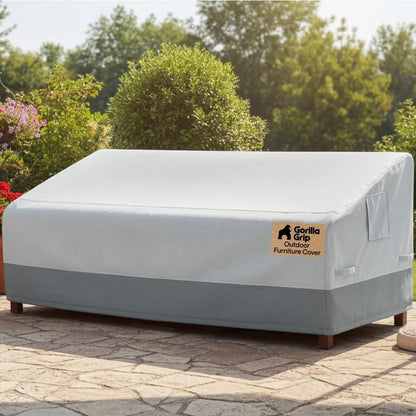 GORILLA GRIP Waterproof Large Outdoor Patio Sofa Cover, 3 Seater 80 Inch, Heavy Duty 600D Furniture Covers Sets for Winter, Keep Cushions Dry, Protects from Sun, Snow, Rain, Windproof, UV Coated1