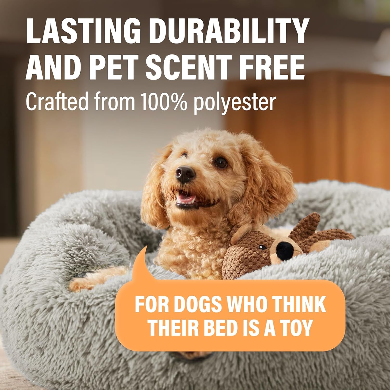 active-pets-premium-medium-donut-dog-bed-fits-up-to-45-lbs-machine-washable-cushion-plush-long-pile-faux-fur-fabric-portable-beige-pet-bed-furniture-for-puppies-adult-canines-cats