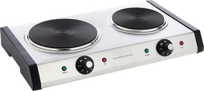 CMW-70 Stainless Steel Microwave Oven, Silver & Cast-Iron Double Burner, 11.5"(L) X 19.5"(W) X 2.5"(H), Silver5