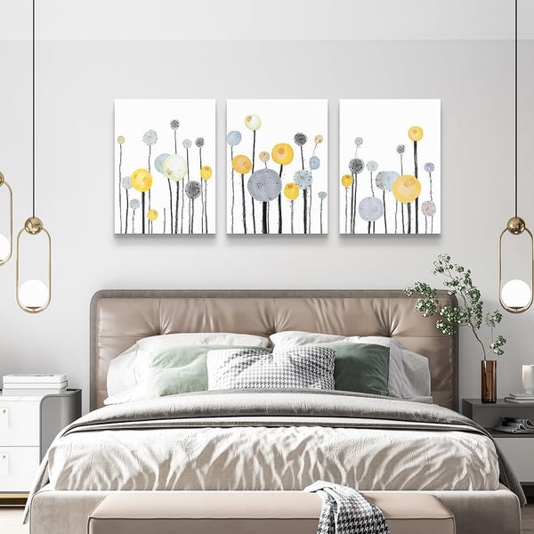 Abstract Watercolor Painting 3 Piece Framed Canvas Wall Art for Living Room Kitchen Wall Decor Canvas Prints Office Wall Decorations Abstract Flowers Pictures Wall Artwork Room Bedroom Home Decor4