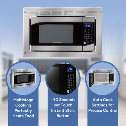 0.9 Cu. Ft. RV Microwave Stainless Steel | 900W, 10 Power Levels, 6 Express Cook Presets, Instant Start, Child Safety Lock, Removable Glass Turntable5
