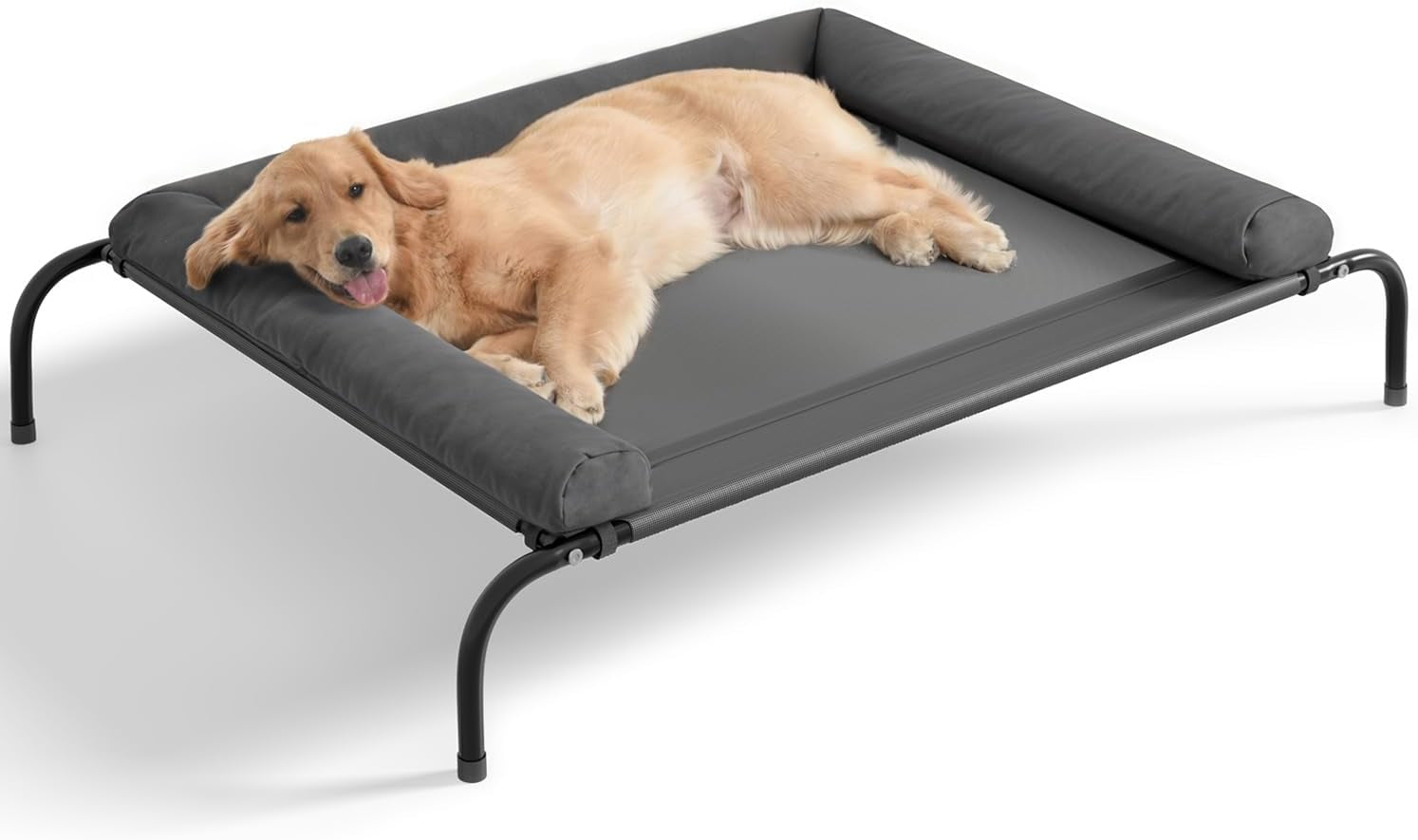 western-home-cooling-elevated-dog-bed-for-large-dogs-portable-indoor-outdoor-raised-dog-bed-with-breathable-mesh-chew-proof-pet-hammock-cots-with-removable-and-waterproof-bolsters