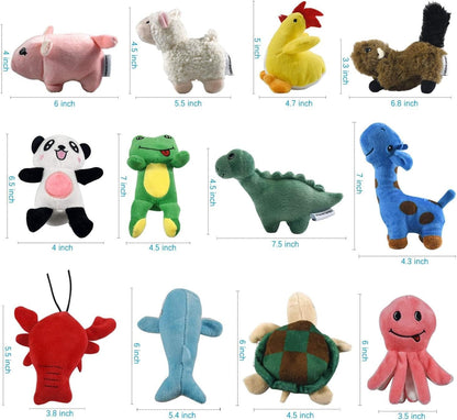 LEGEND SANDY Squeaky Plush Dog Toy Pack for Puppy, Small Stuffed Puppy Chew Toys 12 Dog Toys Bulk with Squeakers, Cute Soft Pet Toy for Small Medium Size Dogs8