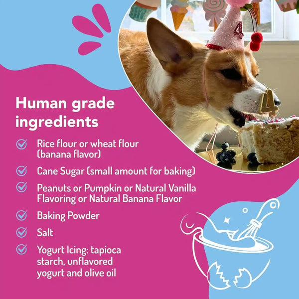 Puppy Cake Peanut Butter Dog Birthday Cake Mix with Icing - Wheat-Free, Easy to Bake/Microwave - Natural Ingredients - Made in the USA8