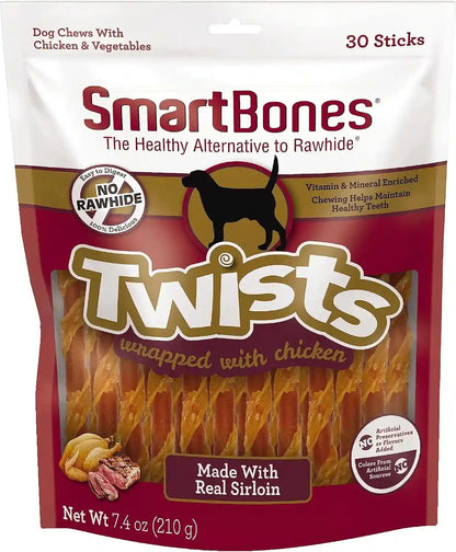 Smartbones Twists Wrapped with Chicken Made with Real Water Buffalo, 30 Count, Rawhide-Free Chews for Dogs, 7.40 Ounce (Pack of 1)8