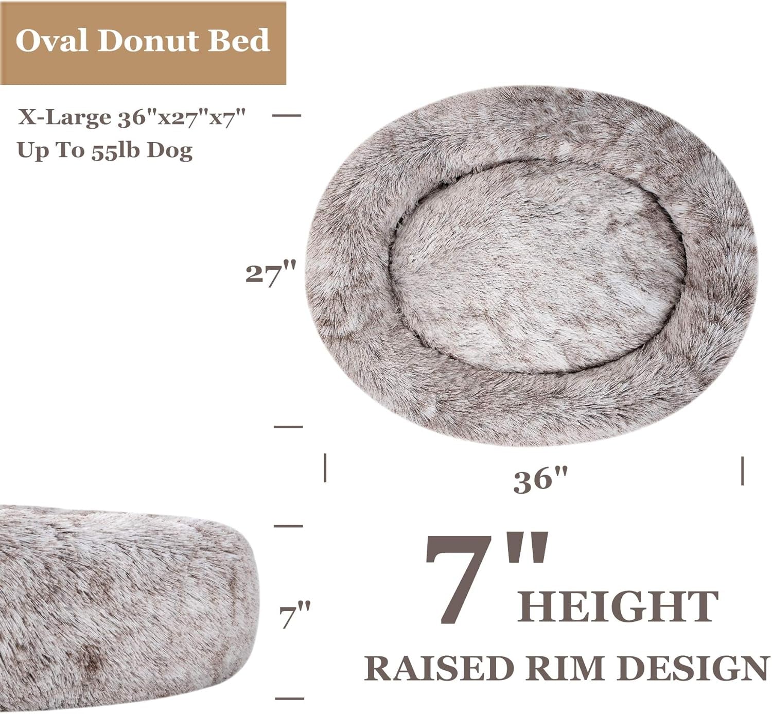 coohom-oval-calming-donut-cuddler-dog-bed-shag-faux-fur-cat-bed-washable-round-pillow-pet-bed30-36-43-for-medium-dogs-xl36x27x7-light-brown