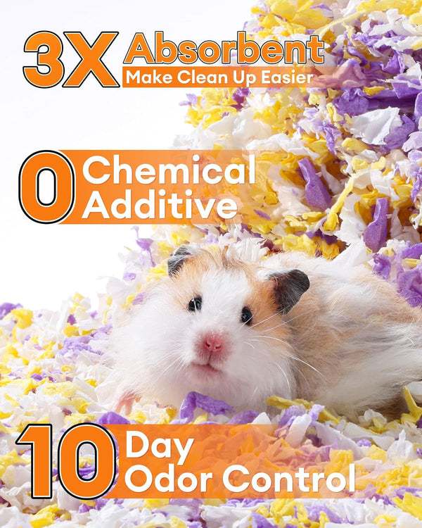 BUCATSTATE Hamster Bedding 15L, Truly 99% Dust-Free Small Animal Paper Bedding Odor Control, Cozy Hamster Litter for Rabbit Rat Syrian Dwarf Hamsters Gerbils (Harvest Sunset​)7