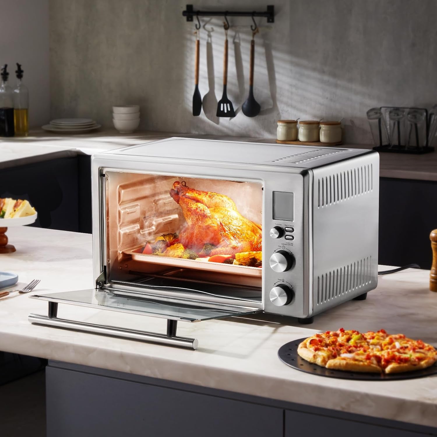 air-fryer-toaster-oven-28l-29-6qt-large-capacity-13-in-1-functional-convection-oven-1800w-2-tier-toaster-ovens-countertop-combo-with-wire-racks-pizza-pan-gloves-home-and-commercial-use