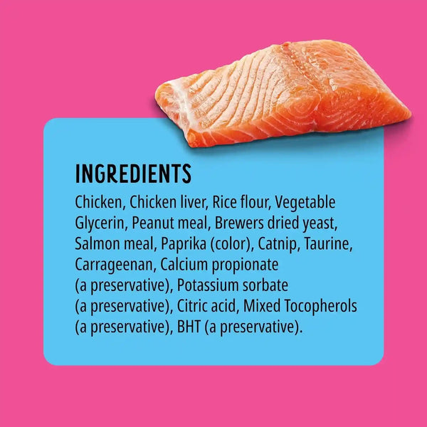 Bonkers Nibble Sticks Soft & Meaty Tender Salmon Flavor Cat Treats, 5 Sticks (Pack of 20)6