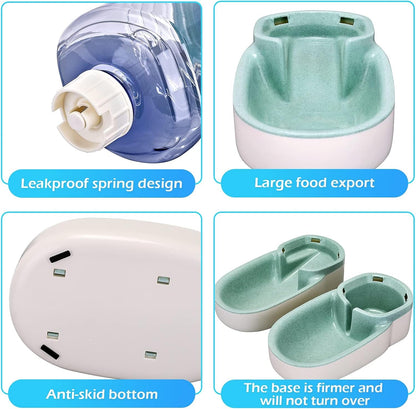 Kacoomi Automatic Dog Cat Feeder and Water Dispenser Gravity Food Feeder and Waterer Set with Pet Food Bowl for Small Medium Dog Puppy Kitten, Large Capacity 1 Gallon X 25