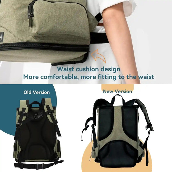 Petsfit Pet Backpack Carrier with Upgrade Waist Cushion Design to Better Fit the Waist, Suitable for Small and Medium Dogs Cats, and Rabbits up to 18 Pounds2