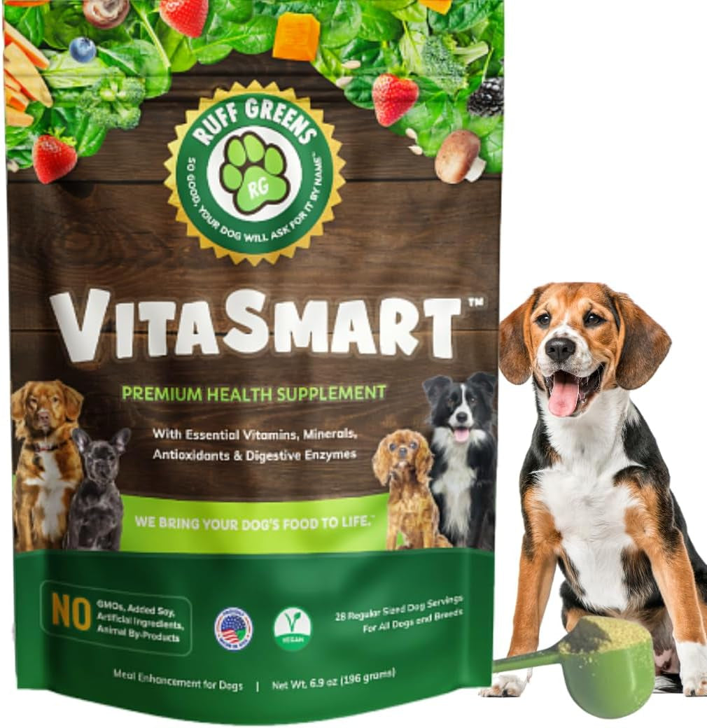 dog-food-topper-for-dogs-vitasmart-powder-with-25-vitamins-minerals-15-probiotics-20-digestive-enzymes-gut-immune-skin-mobility-support-all-breeds-ages-ruff-greens-6-9oz-with-25-vitamins-minerals-15-probiotics-20-digestive-enzymes-gut-immune-skin-mobility-support-all-breeds-ages