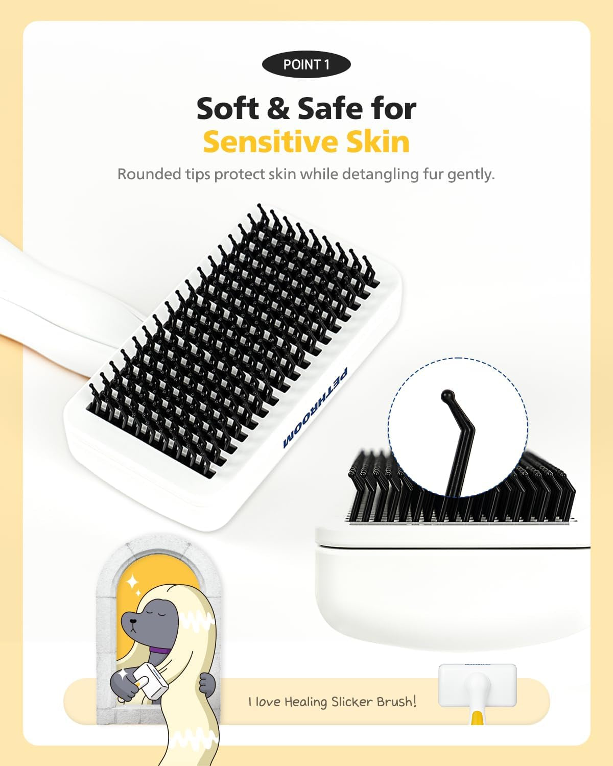 pethroom-self-cleaning-slicker-brush-for-dogs-cats-gentle-grooming-deshedding-tool-removes-mats-tangles-skin-friendly-coated-tips-one-touch-hair-removal-button