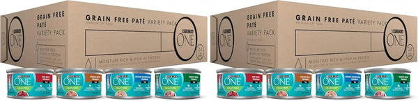 Purina ONE High Protein, Grain Free Pate Wet Cat Food Variety Pack, Grain Free Formula - (Pack of 24) 3 Oz. Cans17