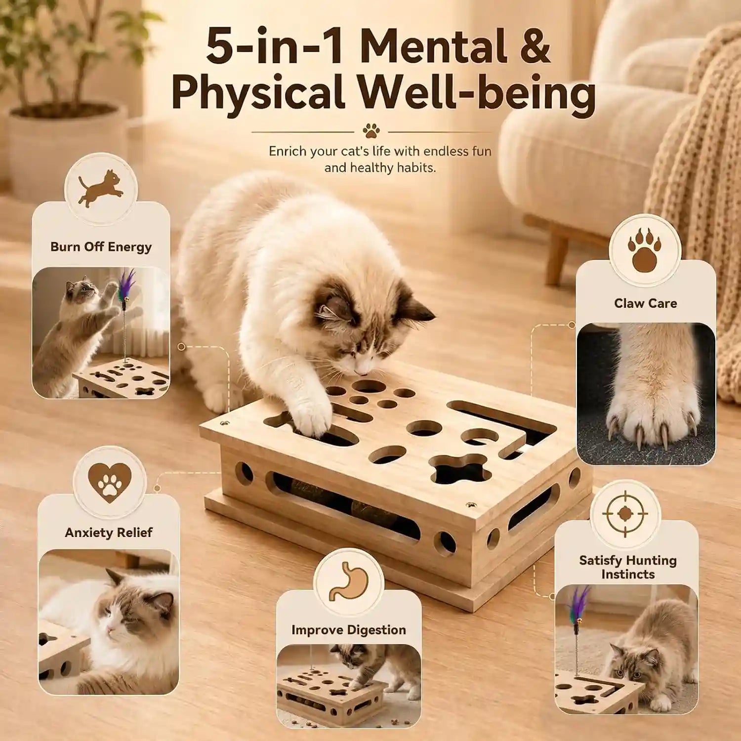 2026-new-cat-scratch-puzzle-enrichment-box-interactive-cat-nail-file-box-with-catnip-bell-ball-cat-scratcher-toy-with-teaser-wand-stress-free-alternative-to-clippers-grinders
