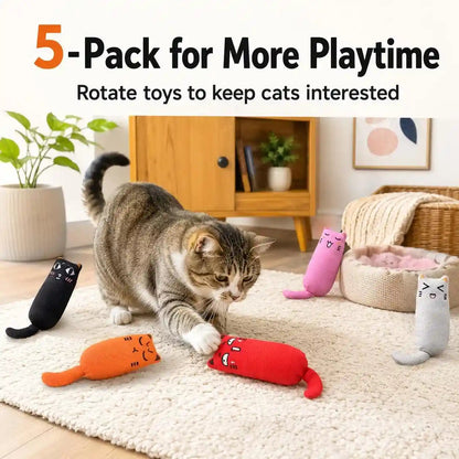Legendog 5Pcs Bite Resistant Catnip Toy for Cats,Catnip Filled Cartoon Mice Cat Teething Chew Toy5