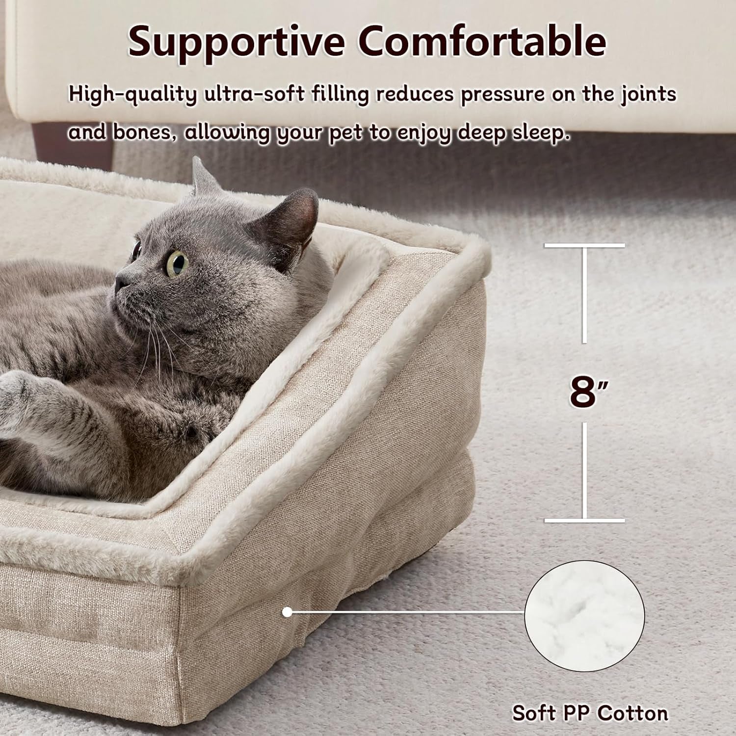 laojin-balhen-cat-couch-for-pets-washable-cat-beds-for-indoor-cats-super-soft-plush-supportive-dog-couch-bed-for-puppy-and-kitten-with-anti-slip-bottom-24inch-beige