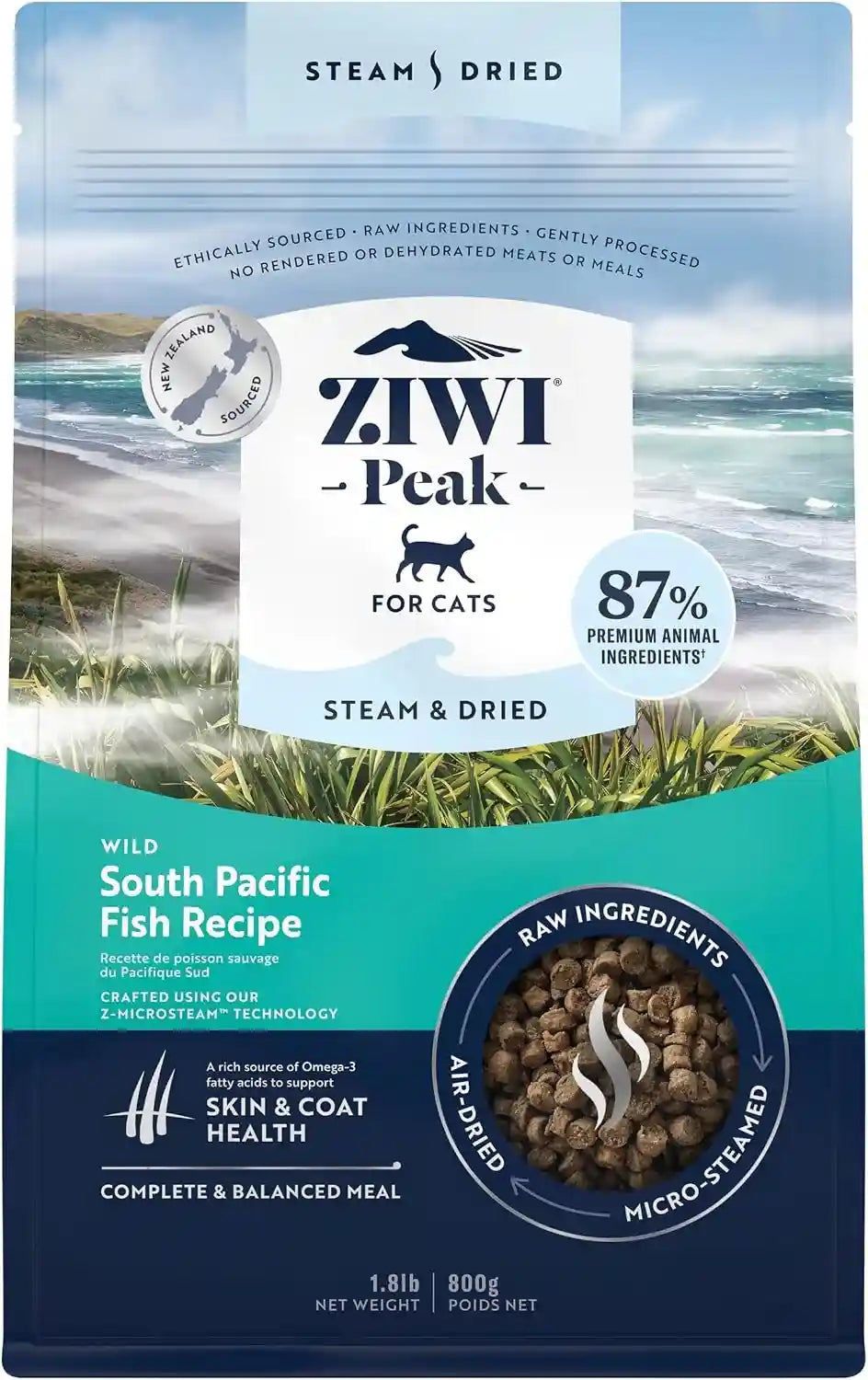ziwi-peak-steam-dried-cat-food-cage-free-chicken-w-whole-mackerel-high-protein-skin-coat-health-low-carb-for-all-life-stages-28-8oz