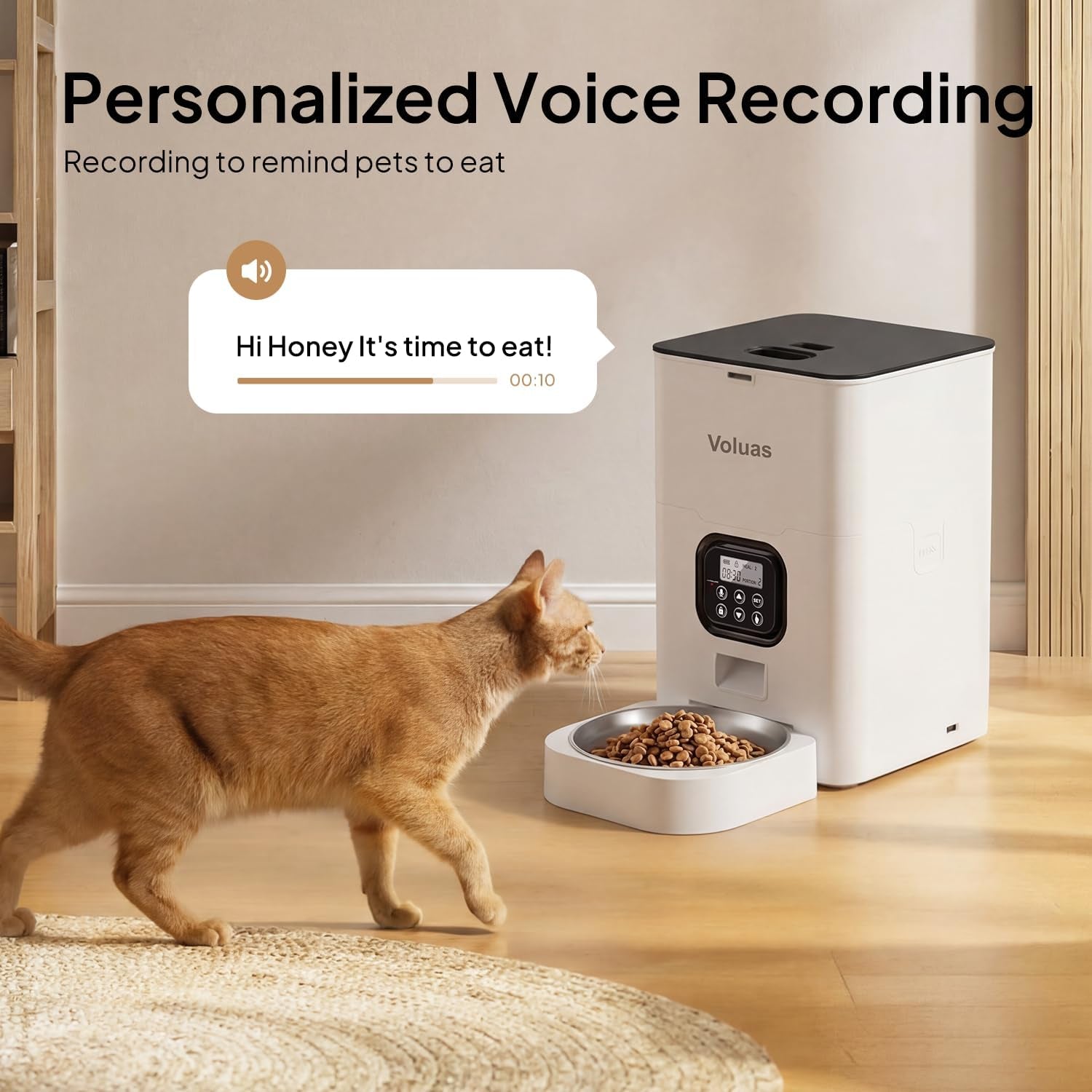 voluas-automatic-cat-feeder-4l-timed-dry-food-dispenser-for-cats-dogs-programmable-portion-control-up-to-4-meals-daily-dual-power-supply-power-off-memory-10-second-voice-recorder