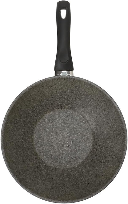 75002-895 Ferrara Wok, 11.0 Inches (28 Cm), Induction Compatible, Granitium 5-Layer Coating, Made in Italy2