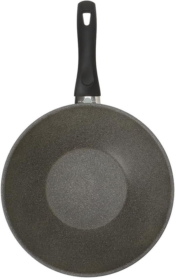 75002-895 Ferrara Wok, 11.0 Inches (28 Cm), Induction Compatible, Granitium 5-Layer Coating, Made in Italy2