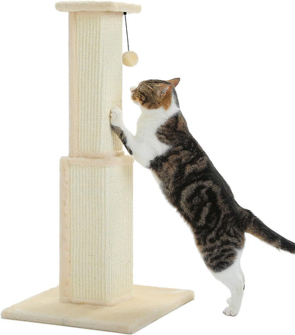 PAWZ Road Large Cat Scratching Post 32" Tall Black Cat Scratcher | Heavy Duty Cat Post with 16X16”Large Base Covered Sturdy Woven Sisal Scratcher and Cat Toy Ball for Adult and Indoor Cats10