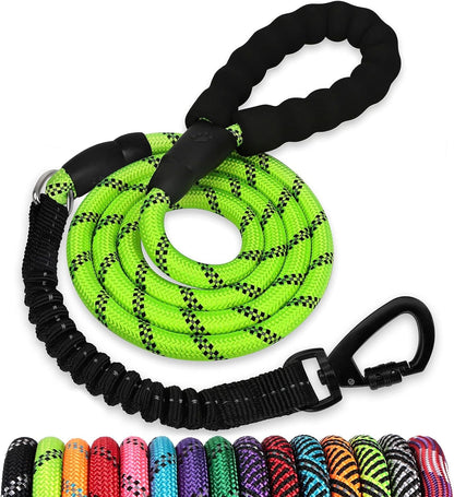 Long Dog Leash 15 FT: Heavy Duty Rope Leashes for Dogs Training with Swivel Lockable Hook Reflective Threads Bungee and Padded Handle - Dog Lead for Large Small Medium Dogs outside Walking Hiking31