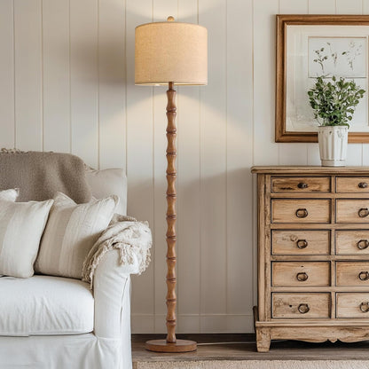 62" Rustic Floor Lamp for Living Room, Retro Farmhouse Floor Lamp Rotary Switch, Resin Standing Lamp for Living Room, Corner, Dining Room, Bedroom, Home Decor7