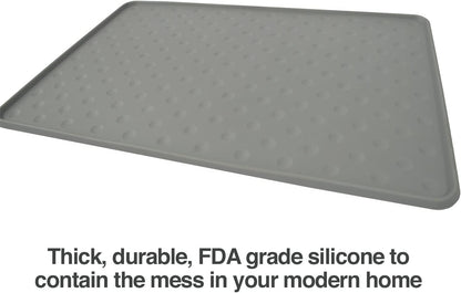 Petfusion Toughgrip Large plus Dog Food Mat [Just the Right Size before Getting Too Big @ 27.5 X 17.5]. Waterproof, Extra Tough FDA Grade Silicone, Grey8