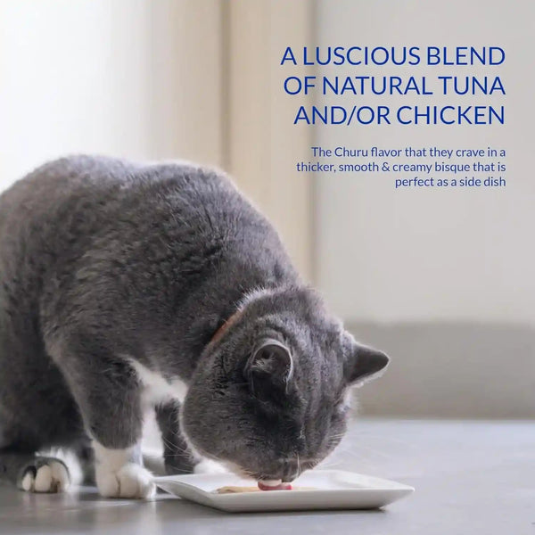 INABA Churu Bisque for Cats, Creamy Lickable Purée Side Dish with Vitamin E, 1.4 Ounces per Pouch, 12 Pouches, Tuna & Chicken Variety6