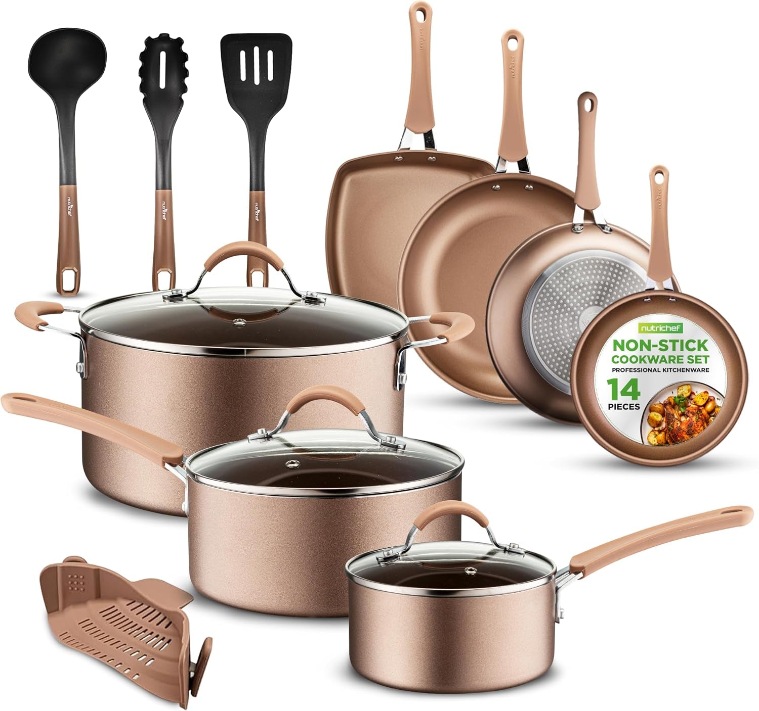14-piece-non-stick-kitchen-cookware-set-w-saucepan-frying-pans-cooking-pots-dutch-oven-pot-lids-utensil-gold