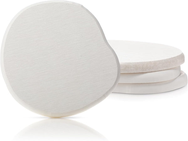 Diatomaceous Earth Coasters Set of 4，Cool Absorbent Quick-Dry Drink Coasters for Desks, Cute Modern Stone Design with Stylish White Aesthetic (4, White)1