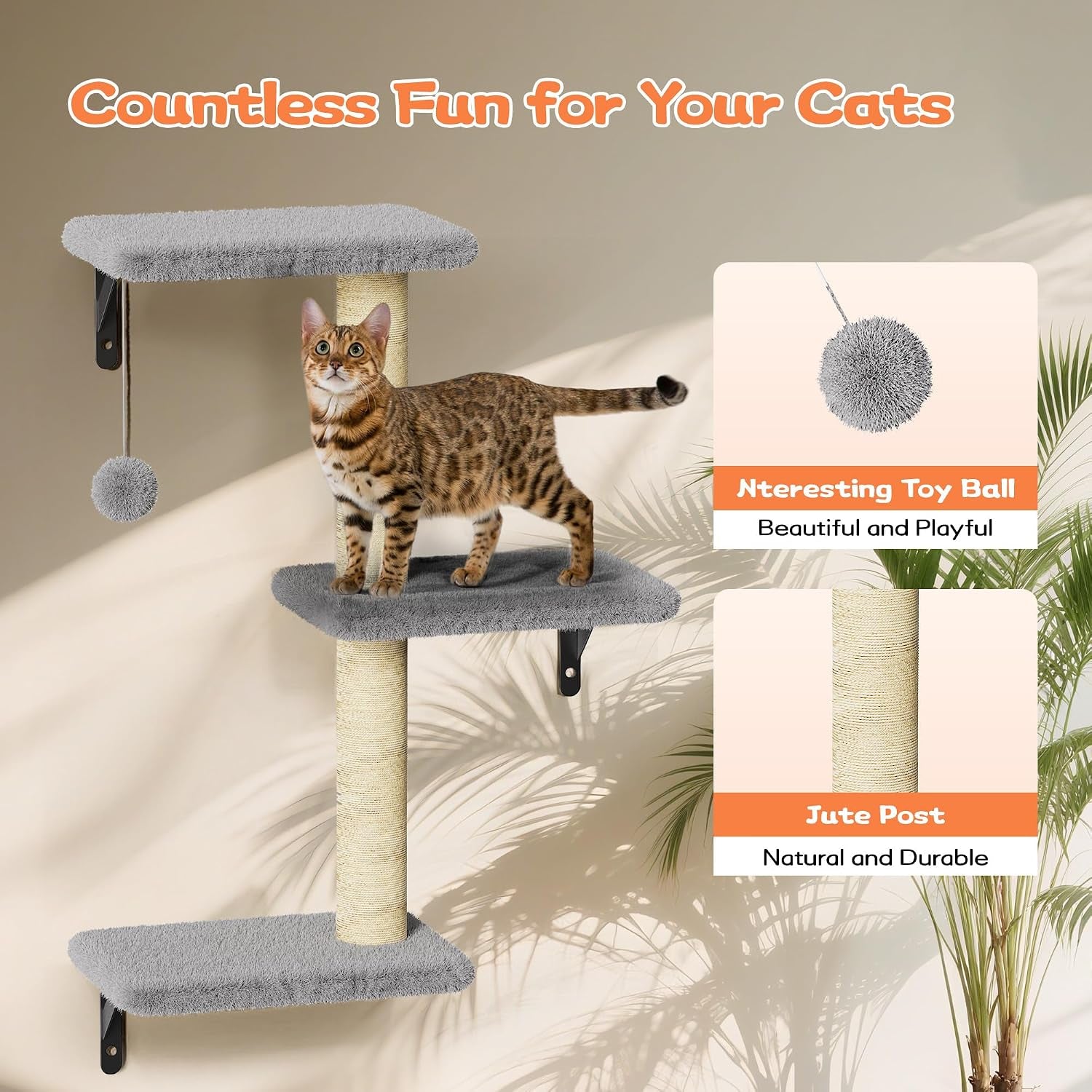 cat-wall-shelves-for-large-cats-stable-safe-kitty-walls-furniture-set-for-40lbs-cats-with-wooden-cat-climber-house-bridge-tree-steps-and-scratcher-for-16-inch-drywall-grey-5-in-1
