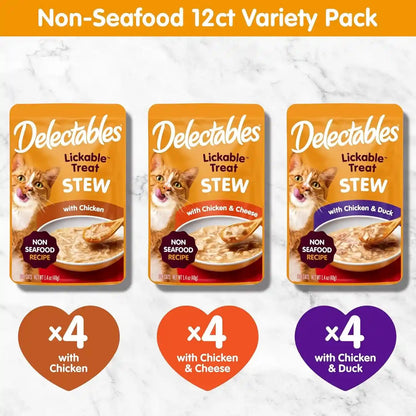 Delectables Non-Seafood Stew Lickable Wet Cat Treats, Variety Pack, 1.4 Ounce (Pack of 12)6