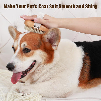 Soft Boar Bristle Pet Palm Brush for Short Haired Dogs and Cats with Band, Reduce Shedding, Ergonomic Dog Brush, Easy to Hold and Reduces Stress on Your Wrist | Ideal for Daily Grooming3