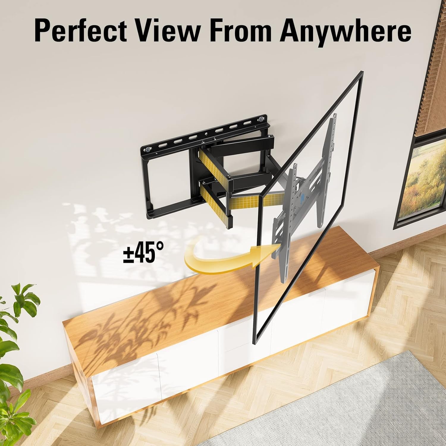 full-motion-tv-wall-mount-for-32-70-inch-tvs-up-to-99lbs-mount-bracket-with-swivel-and-tilt-tv-bracket-with-articulating-dual-arms-fits-16-studs-max-vesa-400x400-mm-md2380