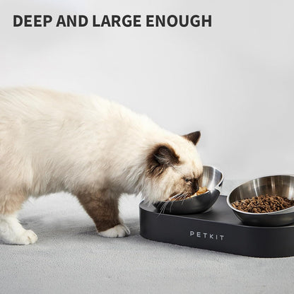 PETKIT 304 Stainless Steel Elevated Cat Bowls&Dog Bowls,Raised Cat Food and Water Bowl Set, Non-Slip, anti Vomiting 15°Tilted Cat Small Animal Plate9