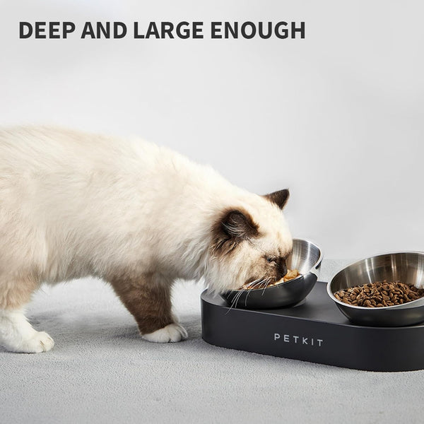 PETKIT 304 Stainless Steel Elevated Cat Bowls&Dog Bowls,Raised Cat Food and Water Bowl Set, Non-Slip, anti Vomiting 15°Tilted Cat Small Animal Plate9