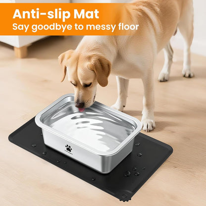 URPOWER 2 Pack 1.25 Gallon Large Dog Water Bowl Stainless Steel Dog Bowls | Thickened Stainless Steel Pet Bowl, Spill-Proof Non-Slip Mat, Dishwasher Safe, Indoor/Outdoor for Medium,Large,X-Large Dogs3