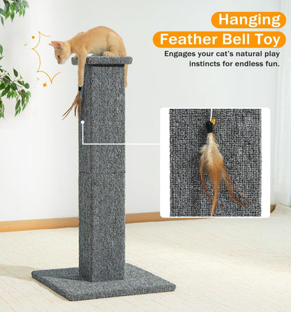 Made4Pets Cat Scratching Post for Indoor Cats, Carpet Cat Scratcher, 32" | Soft Carpet Surface for Cats That Prefer Fabric Scratching, Stable Base, Full-Body Stretching, Ideal for Kittens & Adult Cats7