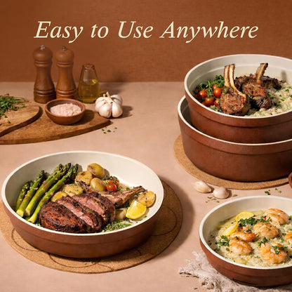 22Pcs Ceramic Cookware Set, Pots and Pans Set Non Stick Removable Handles, Non Toxic Cookware Oven/Dishwasher Safe, Induction Cookware, Gift Set, Nonstick Cookware Set with Kitchen Essentials2
