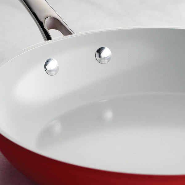 10-Pc Ceramic Non Stick Pots and Pans Set with Lids | Heavy-Gauge Aluminum Cookware Kitchen Set with Ceramic Nonstick Coating, Dishwasher and Oven Safe (Red)7