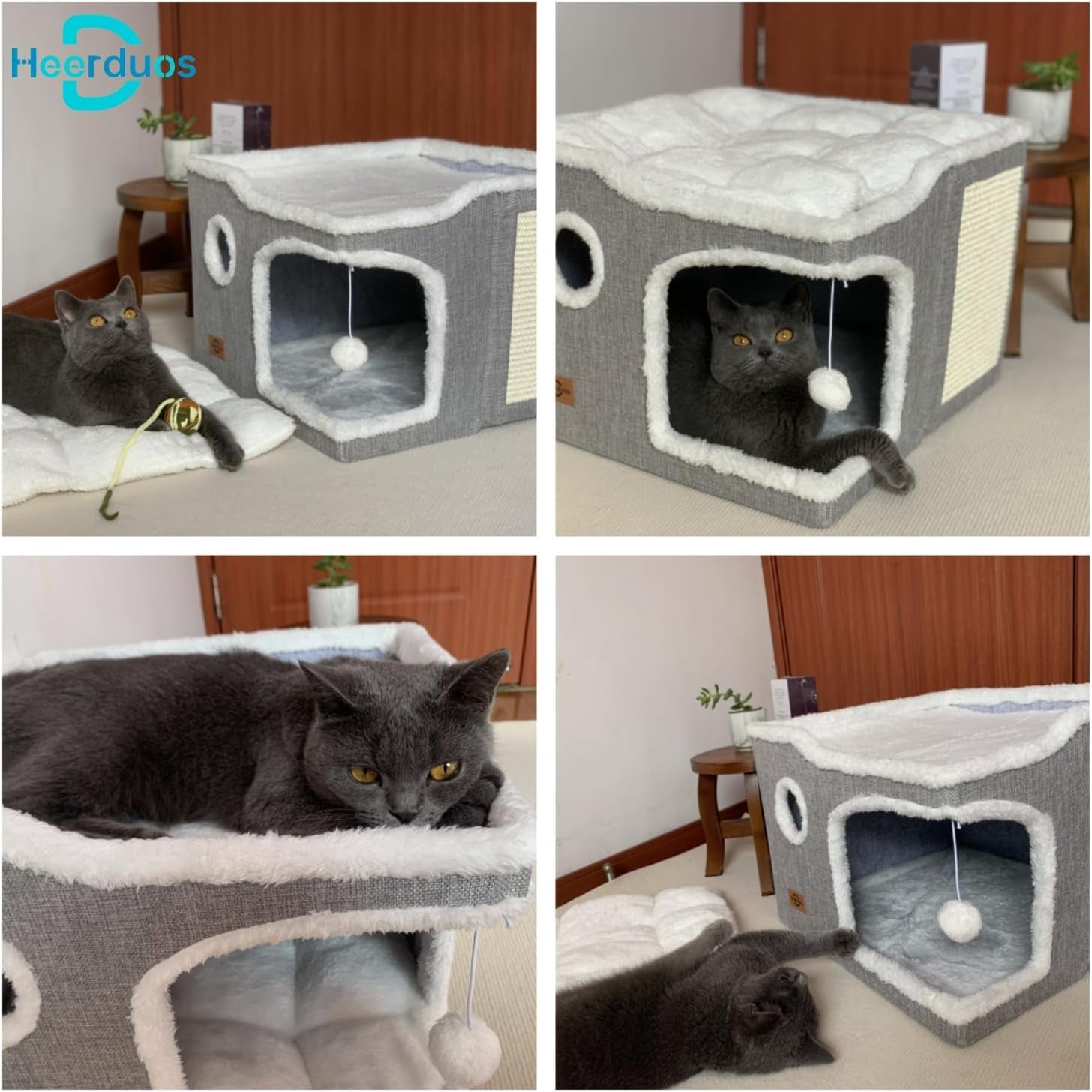 cat-bed-for-indoor-cats-covered-cat-cave-house-furniture-with-scratch-pad-foldable-cat-hideaway-hut-cute-cat-condo-with-soft-washable-mat-for-multi-small-pet-under-30-lbs-light-grey