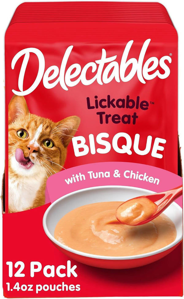 Delectables Bisque Lickable Wet Cat Treats - Chicken, Tuna & Shrimp, 12 Count16