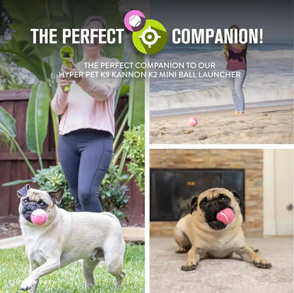 Hyper Pet Mini Extra Small Tennis Balls for Dogs, 1.75 Inch, 4 Pack, Pink | Safe Interactive Playthings for Exercise and Training, Works with the K9 Kannon Launcher, Keeps Little Pups Active Daily3