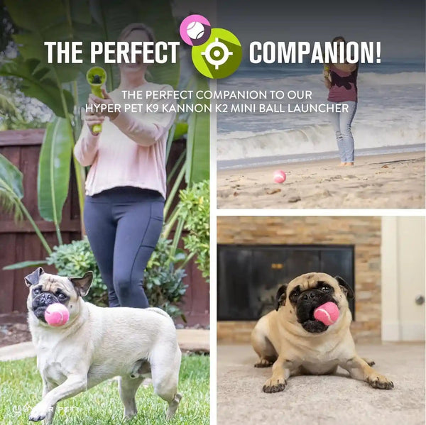 Hyper Pet Mini Extra Small Tennis Balls for Dogs, 1.75 Inch, 4 Pack, Pink | Safe Interactive Playthings for Exercise and Training, Works with the K9 Kannon Launcher, Keeps Little Pups Active Daily3