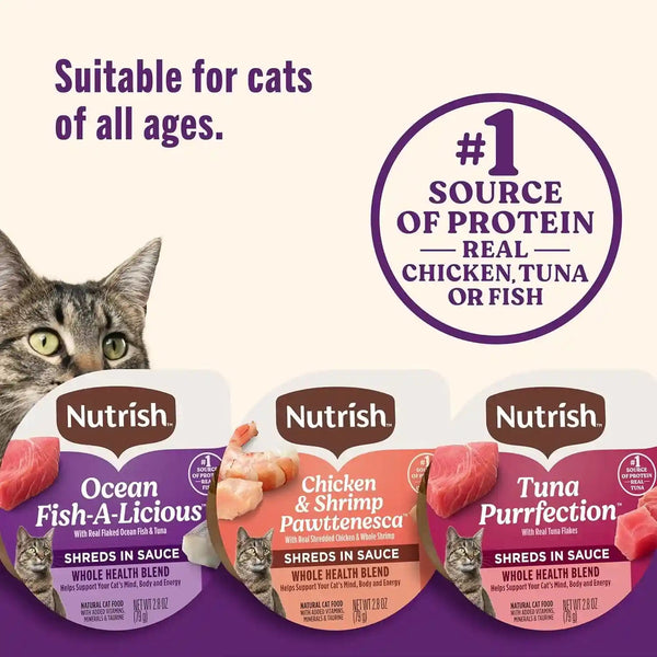Nutrish Ocean Lover'S Wet Cat Food Variety Pack, 2.8 Oz. Cup (Rachael Ray) | Includes 12 Cups of Three Grain Free Recipes: Fisha-A-Licious, Chicken & Shrimp Pawttenesa and Tuna Purrfection9